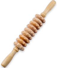 Wooden Massage Roller for Body Shaping, Wood Therapy Roller with 9 Rotating Roll