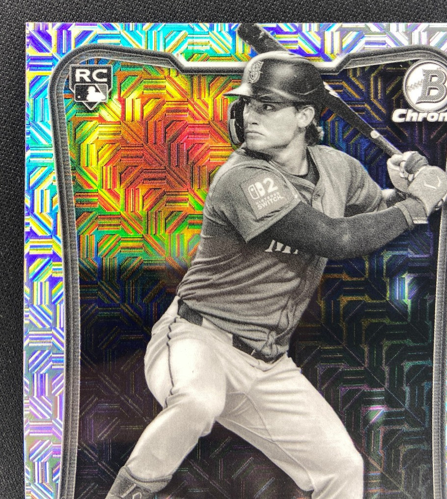 2026 Bowman Chrome - Cole Young RC Black & White Mojo Refractor Numbered /15!!! view 3