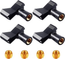 4 Pieces Mic Clips for Stands with 4 Adjustable Adapters Microphone Holder Wirel