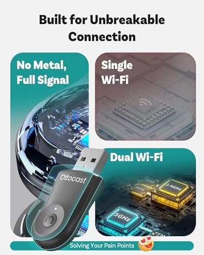  Mini 2025 2-in-1 Wireless CarPlay/Android Auto Adapter, 5GHz WiFi, Auto 