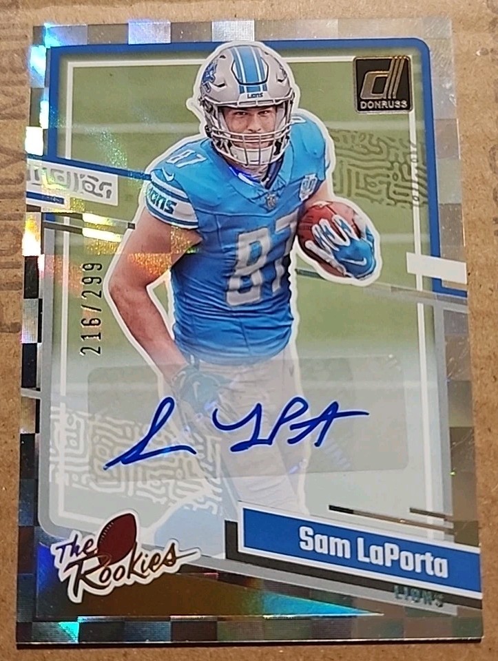 *2023 DONRUSS*SAM LAPORTA*ROOKIE*THE ROOKIES AUTOGRAPHS*216/299*LIONS*NRMT*