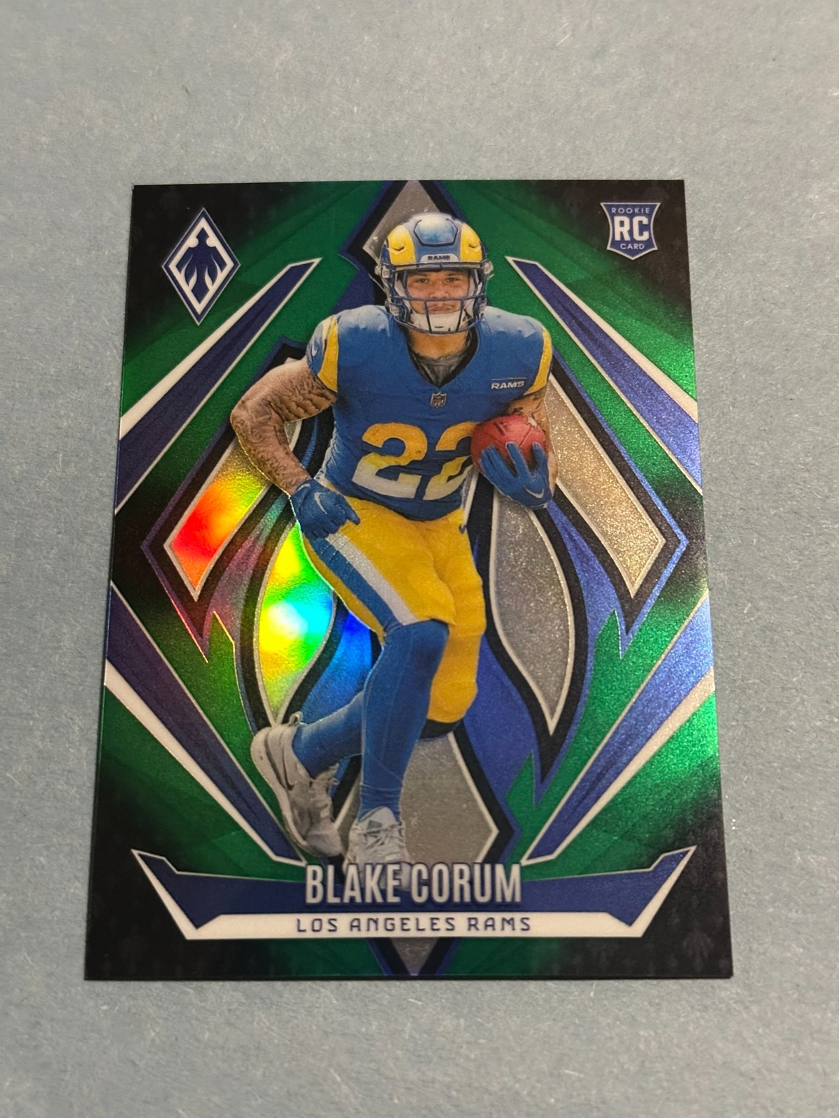 2024 Panini Phoenix - Rookies Blake Corum #158 Green Fade /199 (RC)