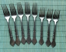 Stanley Roberts/Rogers Co Stainless DORCHESTER Dinner Forks Salad Fork Burnish 8