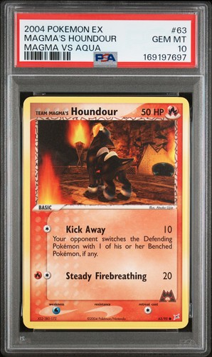 Team Magma's Houndour graded PSA 10 for sale on eBay