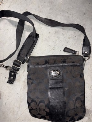 Coach Brown Womens Signature Detachable Crossbody Bag Size Small Broken Strap