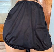 2 Vintage Vanity Fair Black Sheer Nylon Hi Waist Panties Briefs Sissy Granny 10