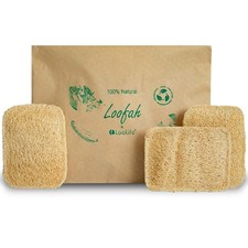 Natural Loofah Kitchen Sponge 3 Pack - Sponges for Dishes -