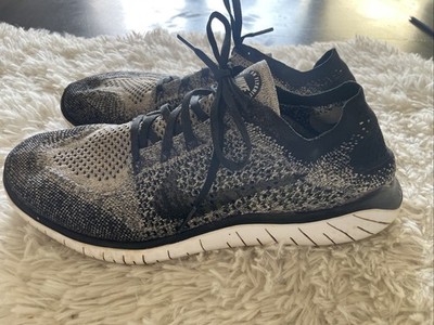 Nike Free Rn Flyknit 2018 Black White Oreo Mens Size 10 942838-101 Sneakers