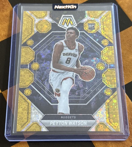 2022-23 Panini Mosaic Peyton Watson RC Fast Break Gold
