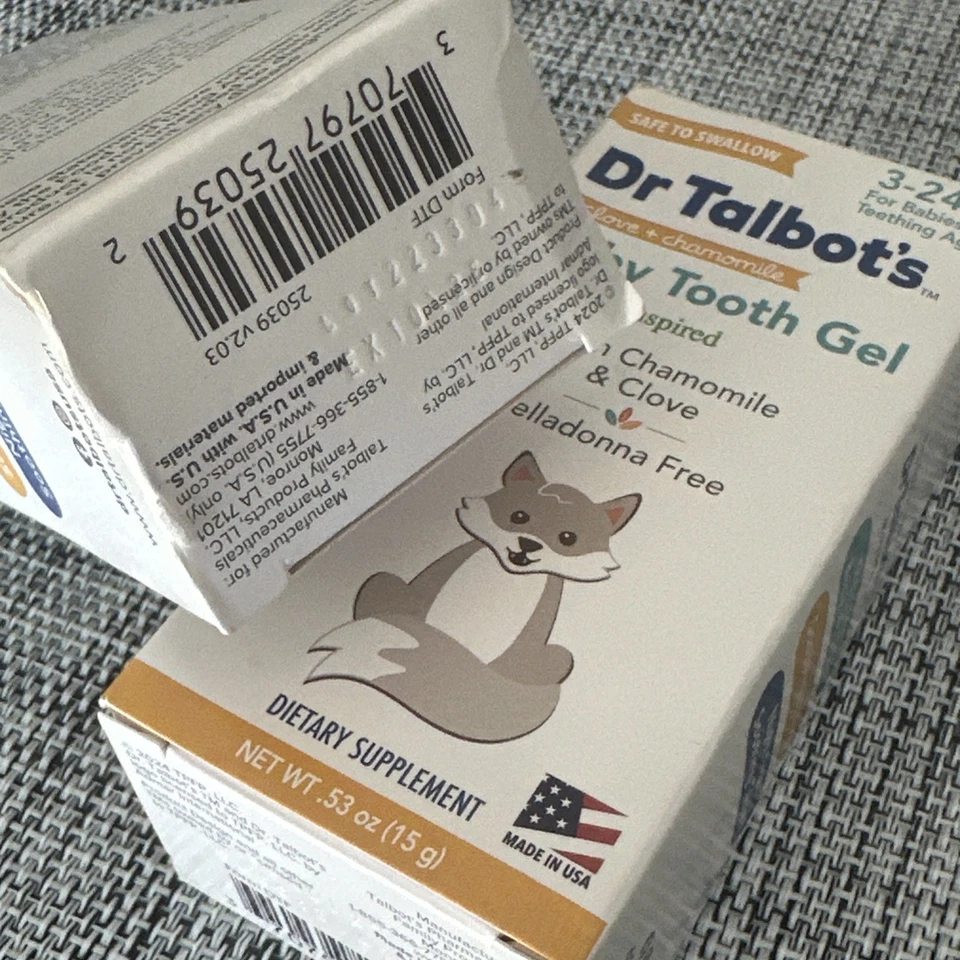 2 pack Dr. Talbot's Baby Tooth Gel for Sore Gums 3-24 Mon .53Oz Ea EXP 10/26 - Image 3 of 4