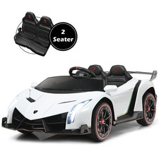 12V 2-Seater Licensed Lamborghini Kids Ride On Car w/ RC  Swing Function White