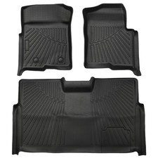 Floor Mats For 2010-2014 Ford F-150 F150 Super Crew Cab Black Tpe Liners 2011