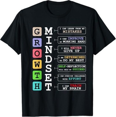 Growth Mindset Teacher Inspirational Classroom Graphic T-Shirt - H050