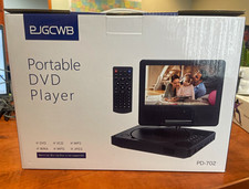 PJGCWB PD-702 9.5in Portable DVD Player Black USB SD Slot Rechargeable