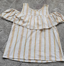Maurices tank/off the shoulder top size S cream and gold