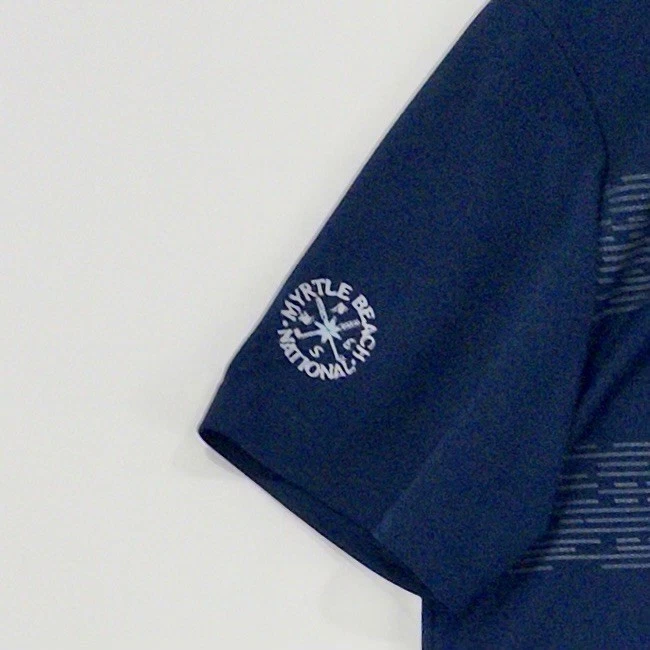 Adidas Men's M Golf Polo Navy Stripe Myrtle Beach National - Image 2 of 4