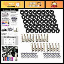 40 Pcs Engine Dress Up Kit - M6 Bumper Fender Washers Bolts Black