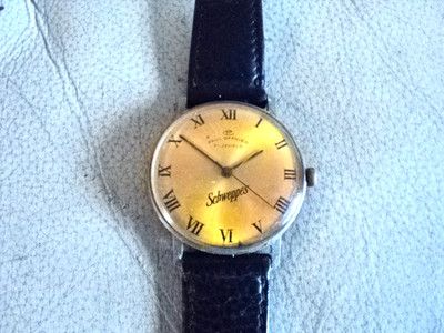 RAR Vintage Herren Paul Garnier 21 Jewels Schweppes Werbung Aufziehuhr GWO