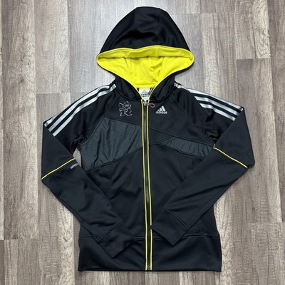 Adidas Hoodie Womens Small Black 2012 London Olympics Olympiad Running 3 Stripe