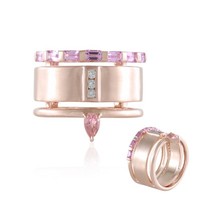 Cavill Ring Damen 925 Silber RoséGold Pink Turmalin 0,16Ct Saphir 0,58Ct