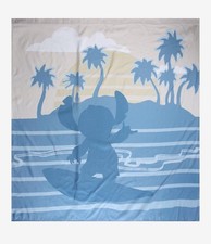 Disney Lilo Stitch Surfing Silhouette Scenic Shower Curtain - Brand New