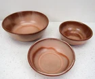 Vtg Frankoma Westwind Peach Glow Bowls 6N 6X Oklahoma Pottery lot of 3