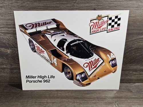 Miller High Life Porsche 962 Racing Poster 11"x 8.5" Daytona 24 *Rare*
