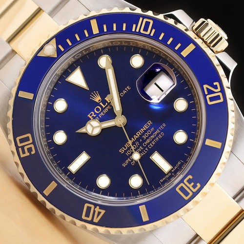 2019 CARD ROLEX SUBMARINER BLUESY 116613LB 18K GOLD STEEL CERAMIC BLUE WATCH