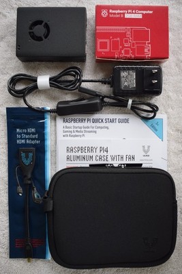 Vilros Raspberry Pi 4 Model B Basic Starter Kit 2GB Aluminum Case Power Supply
