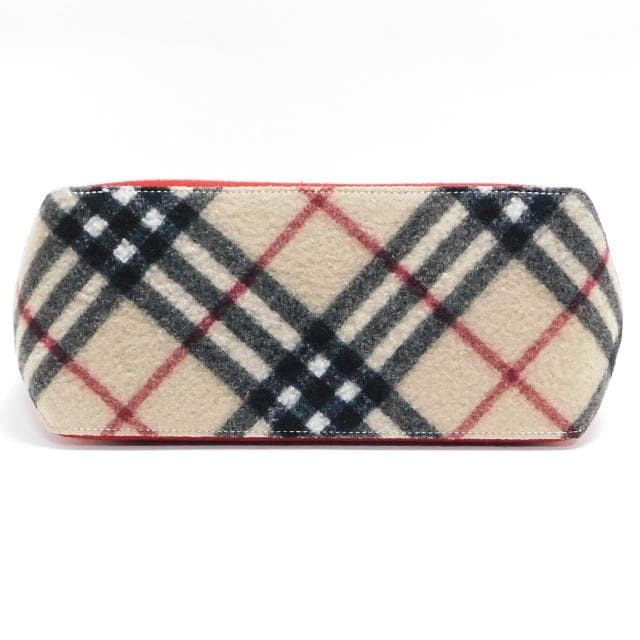 Burberry Blue Label Tote Bag Red Nova Check Wool Leather Made in Japan New thumbnail 17