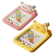 1x Magnetic Dot Art Board for Toddler With Pen Magnet Drawing Board Kids Toy