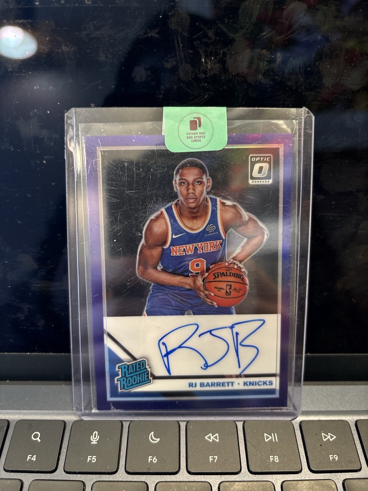 2019-20 RJ BARRETT PANINI DONRUSS OPTIC PURPLE AUTO PRIZM HOLO RATED ROOKIE