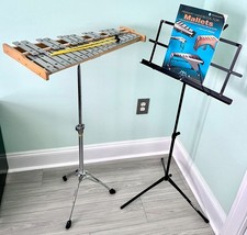 PEARL 30 Note Xylophone Bell Kit Metal Beginner Instrument Book Music Stands