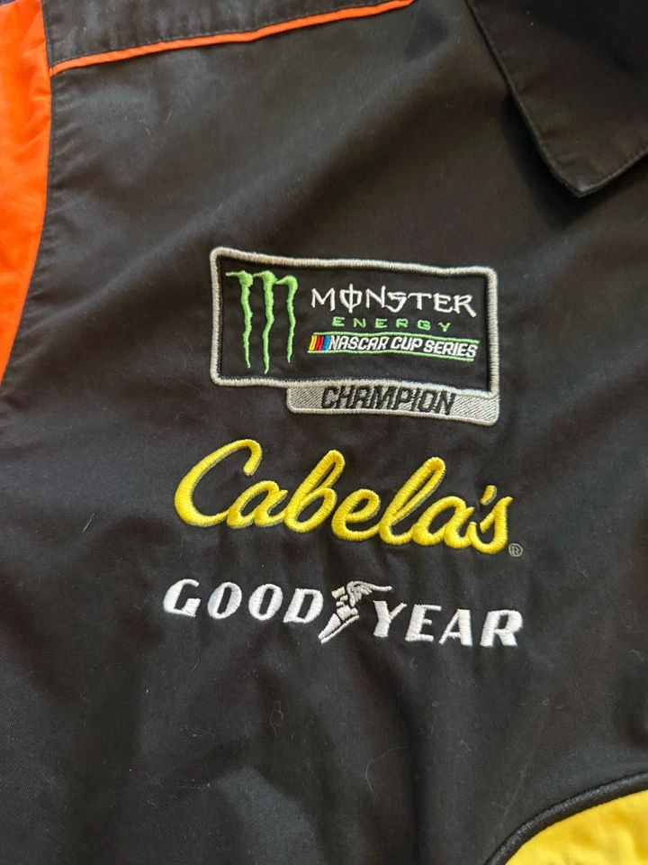 Martin Truex Jr. No19 Бас Pro Shops Вышитая Официальная Кнопка Поло Pit Crew XL - Изображение 4 из 4