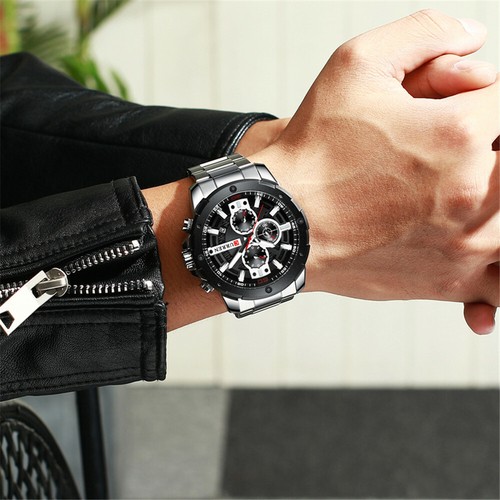 CURREN Men Watches Stainless Steel Wristwatch Male Chronograph Quartz Watch Gift - Bild 5 von 24