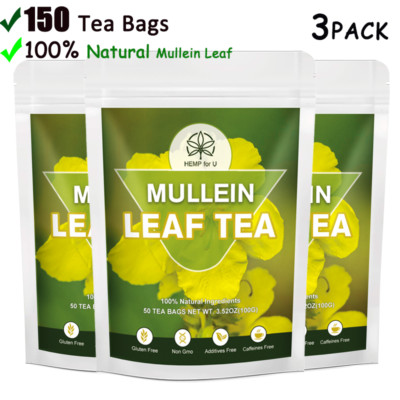 150 Tea Bags Mllein Leaf Tea Support Lung Cleanse Detox Herbal Enhance Immunity