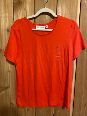 Rebecca malone Orange Short Sleeve Top Size L NWT