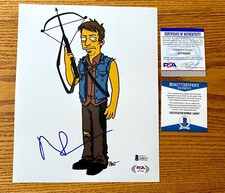 Norman Reedus Daryl Dixon The Walking Dead Simpsons Signed 8x10 Photo PSA B