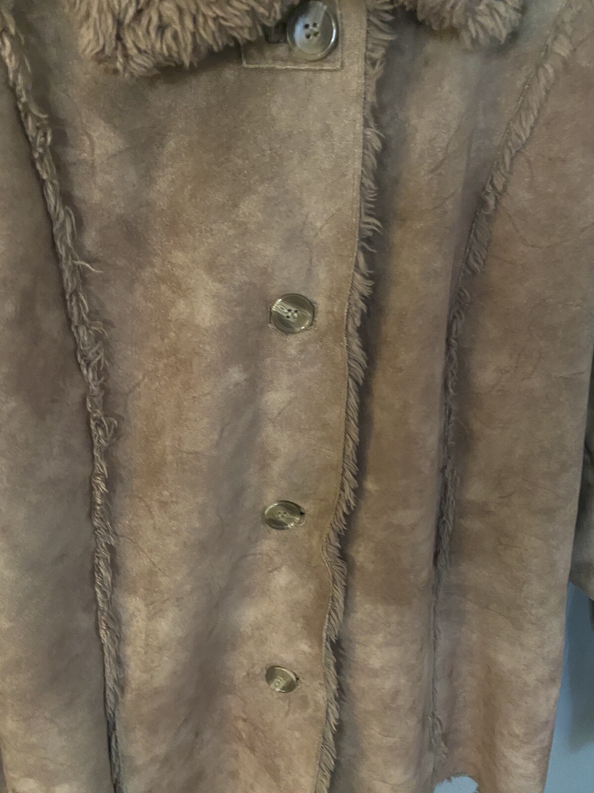 Lakeland Faux Sheepskin Shearling Coat with Faux Fur Lining UK size 16