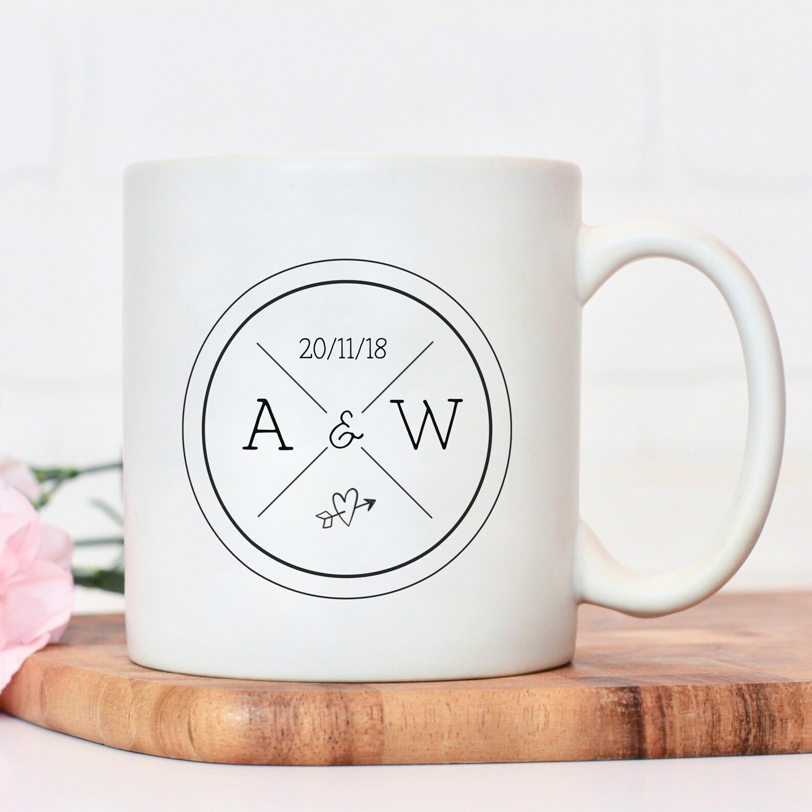 Personalised Couples Compass Mug Personalised Couple Mug Anniversary Gift