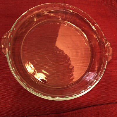 Pyrex Pie Pan Plate Dish 24cm (10”) Clear Glass Scalloped #229 05 With  Handles