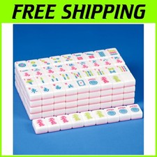 Stylish 166 Pink Mahjong Game Set with Lightw...