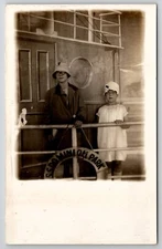 RPPC Dominion Park Adorable Children Ship Deck Studio Prop Postcard I24