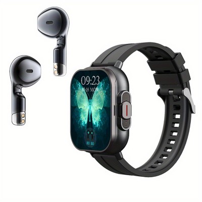 Smart Watch with Earbuds Men Smartwatch 2 in 1 Wireless Headset For iOS Android