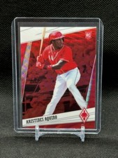 Aristides Aquino 2020 Panini Chronicles Phoenix 5 Ruby Wave /199 RC Reds Rookie