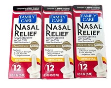 Nasal Spray Original Decongestant Pump Mist Spray 12 Hour Relief 0.5 oz 3 pack 