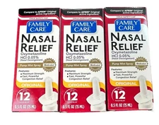 Nasal Spray Original Decongestant Pump Mist Spray 12 Hour Relief 0.5 oz (3 pack)