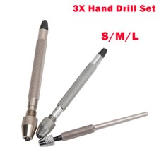 3Pcs Alloy Pin Vise Set For Watch Repair Tool - Professional Hand Drills NEW