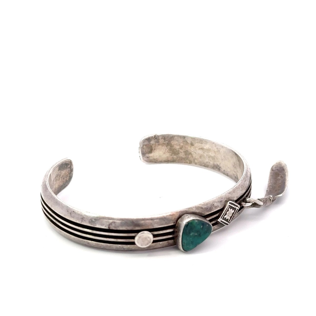 NAVAJO STERLING SILVER ターコイズバングル Navajo Orville White ターコイズ バングルSterling