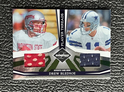  DREW BLEDSOE 2006 LEAF LIMITED PLAYER THREADS DUAL 2 COLOR USED JERSEY /100! 